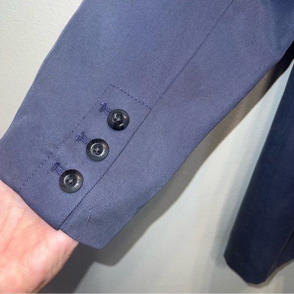 Overland Women’s Double Breasted Lined Blue 100% Tencel Jacket Size Medium - Picture 6 of 11